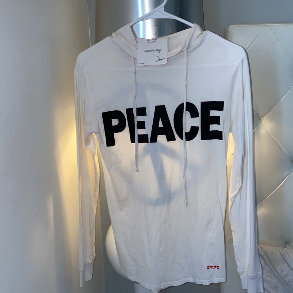 Peace love world light sweater with hoodie!